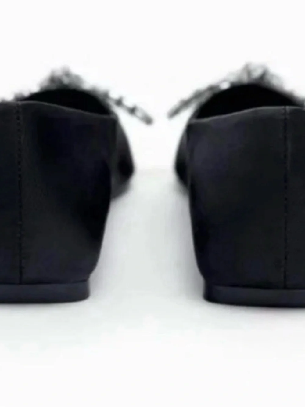Zara Ballet Flats Decorated With Bow Black flats  size 10 brand new